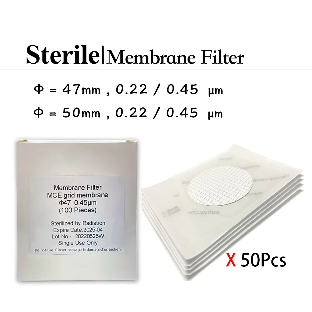 Microbial Limit Test Sterile MCE Gridded Membrane 47mm 0.45um 0.22μm Hydrophilic Filter Laboratory Mixed Cellulose Ester