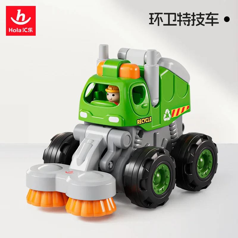 ABS Inertial Sliding Stunt Engineering Team, Simulating Movable 360 ° Rotation Stunt,Bulldozer, Snowmobile, Children's Toy,XT234