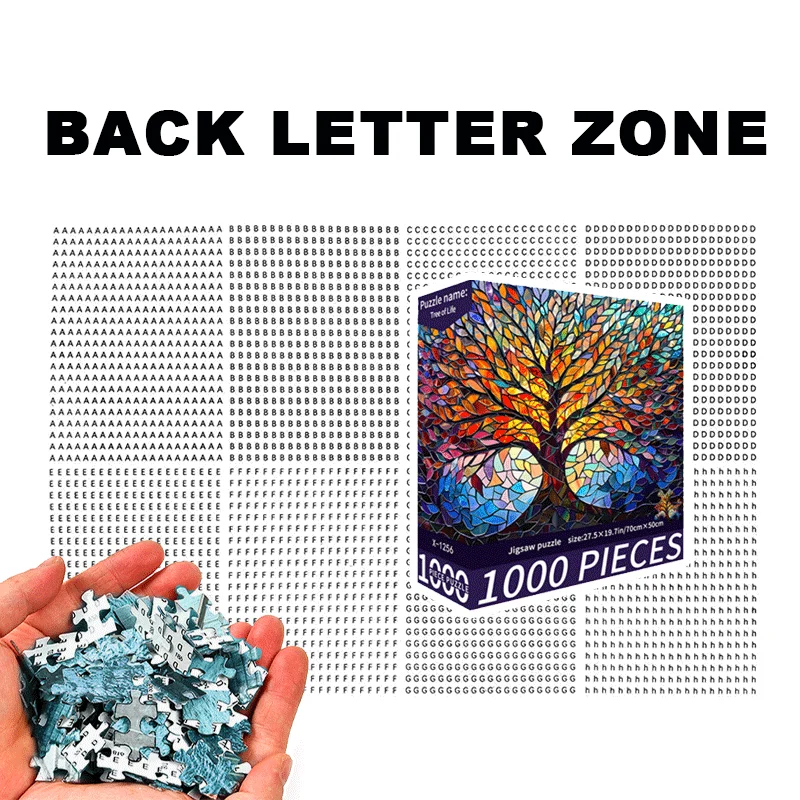 أحجية الصور المقطوعة للبالغين مكونة من 1000 قطعة من رسم شجرة نابضة بالحياة، مقاس نهائي كبير 70 × 50 سم (27.5 × 19.7 بوصة) #3