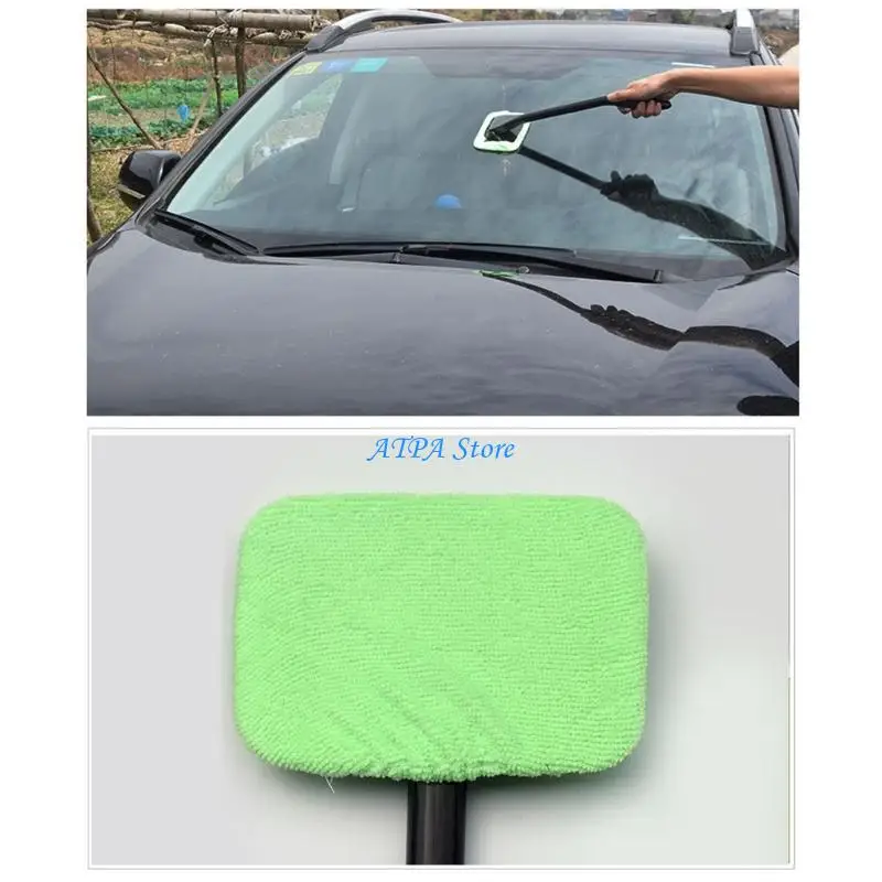 U13C Windshield Cleaning Tool Windshield Cleaning Wand Auto Window Cleaner Reusable Cloth for Home Glass Car Interior