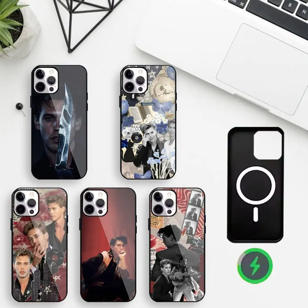 

American A-Austin B-Butler actor Phone Case For iPhone17,16,15,14,13,12,11 Max Black Wireless Charging Protecitve Cover