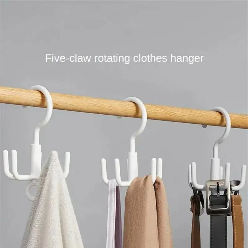 Four claw rotary hook free punch bag tie scarf scarf coat and hat hanger plastic storage hook