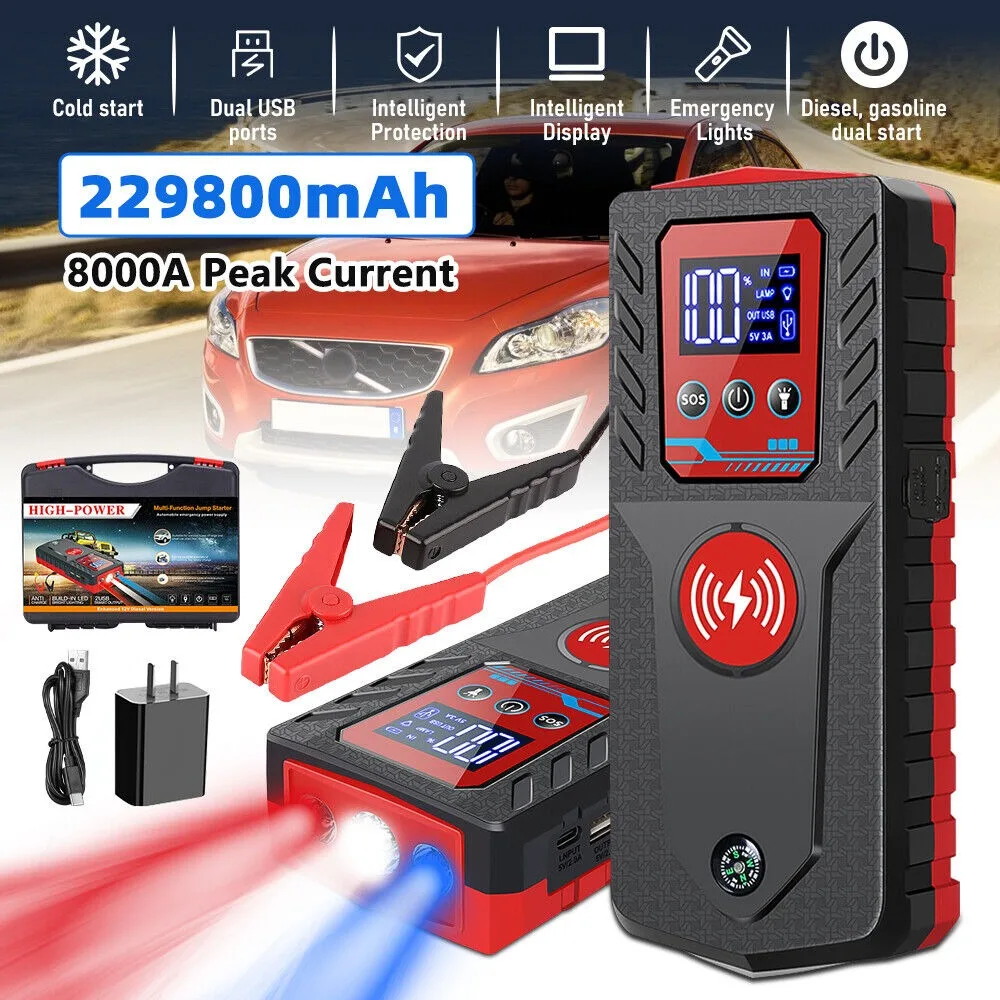 

8000A Car Jump Starter Power Bank 12V High-power 229800mAh Portable Car Battery Booster Charger Auto Emergency Diesel Gasoline