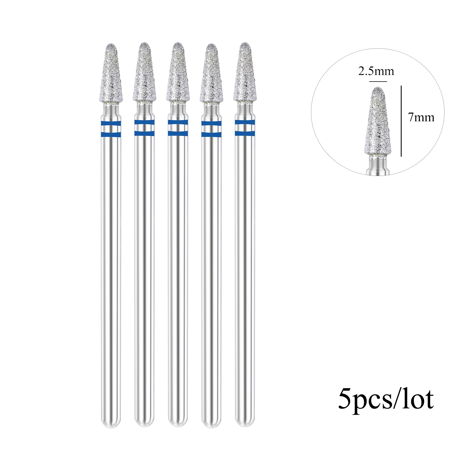 TP 5 teile/los Diamant Nagel Bohrer Bits 3/32'' Flamme Nagel Bits Elektrische Fräser Für Maniküre Rotary Häutchen sauber Nagel Werkzeuge
