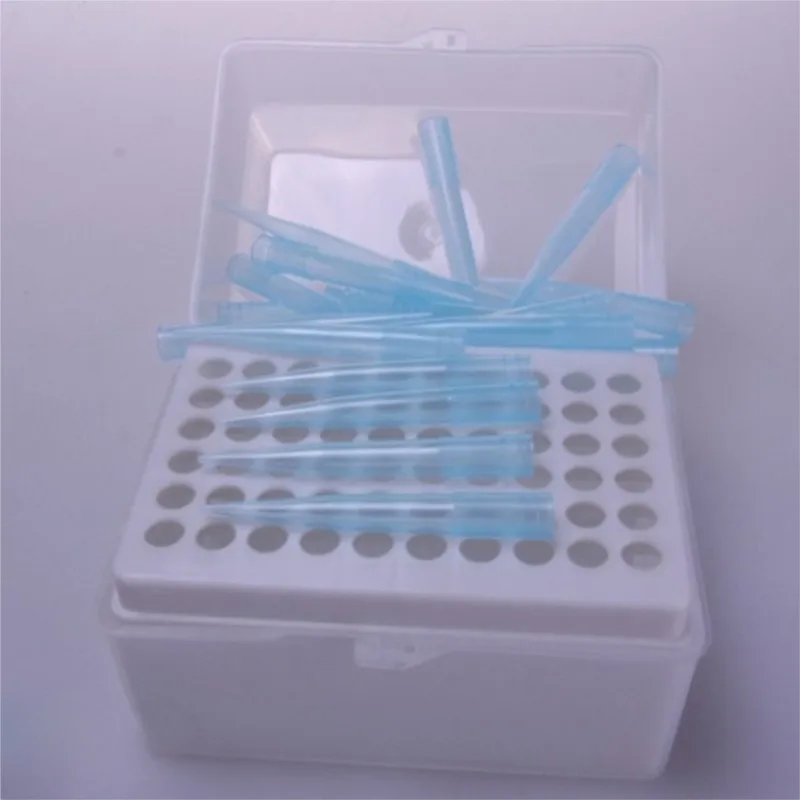 รูปสี่เหลี่ยมผืนผ้า 60 ตำแหน่งห้องปฏิบัติการ 1000UL Pipette Pipettor ปลายด้ามจับกล่อง