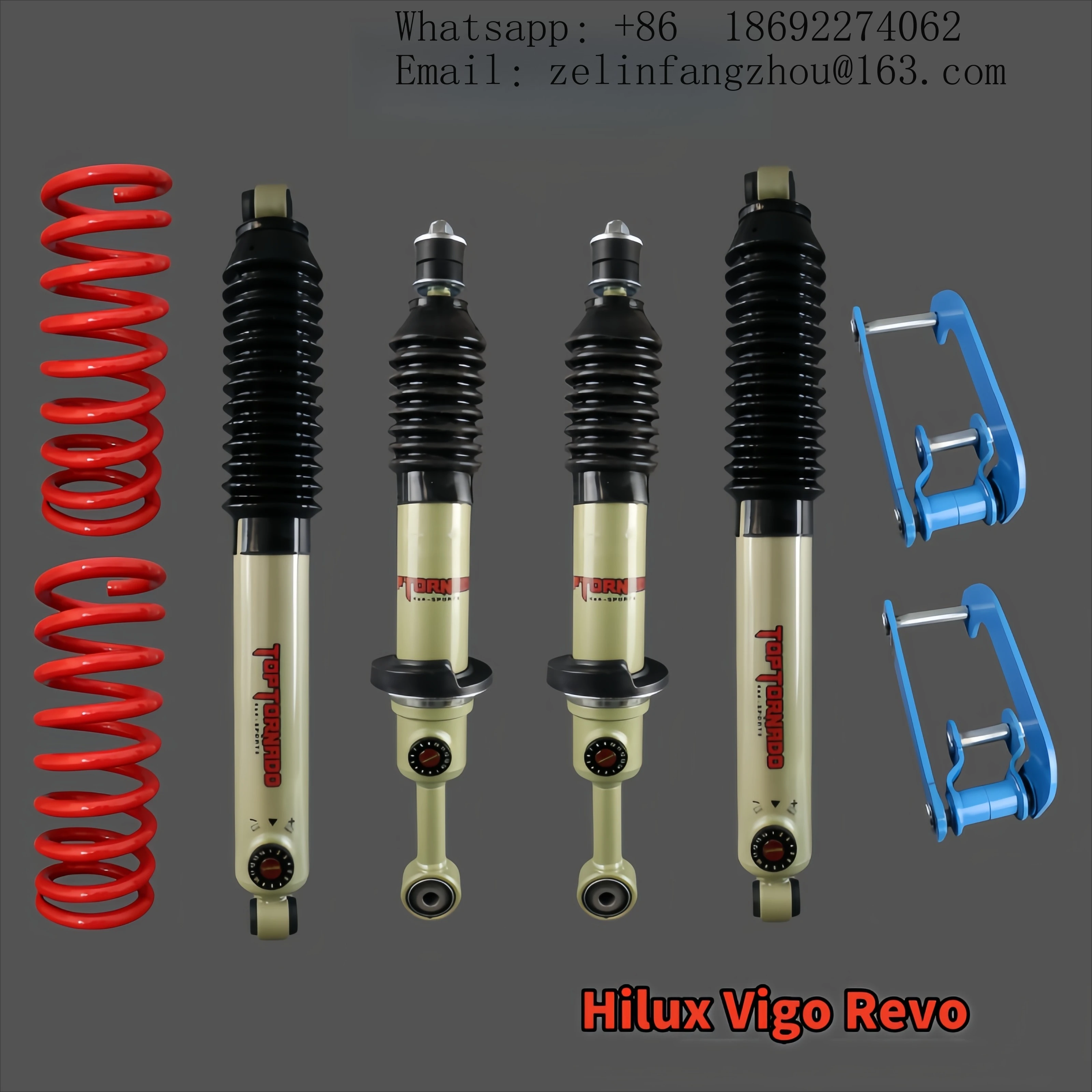 Soft and Hard Adjustable 2-inch Raised 4X4 Suspension Kit Combination for Toyota Hilux Vigo Revo Pickup Truck view 4