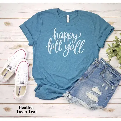 Happy Fall Y all T Shirt Cute Autumn Item 0000