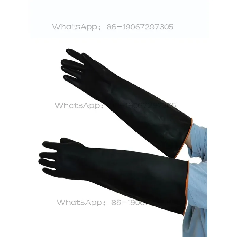 

Длинные водонепроницаемые промышленные резиновые перчатки черного цвета для уборки на кухне, устойчивые к кислотам и щелочам