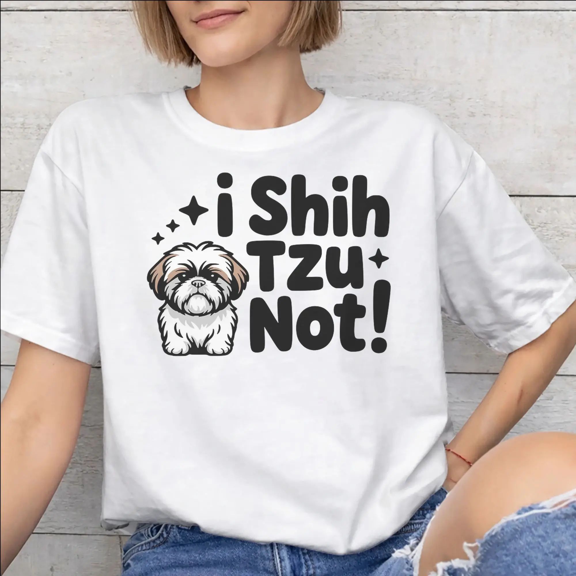 Camiseta I Shih Tzu Not Funny Dog Lover para hombres y mujeres, camisetas gráficas, ropa de algodón