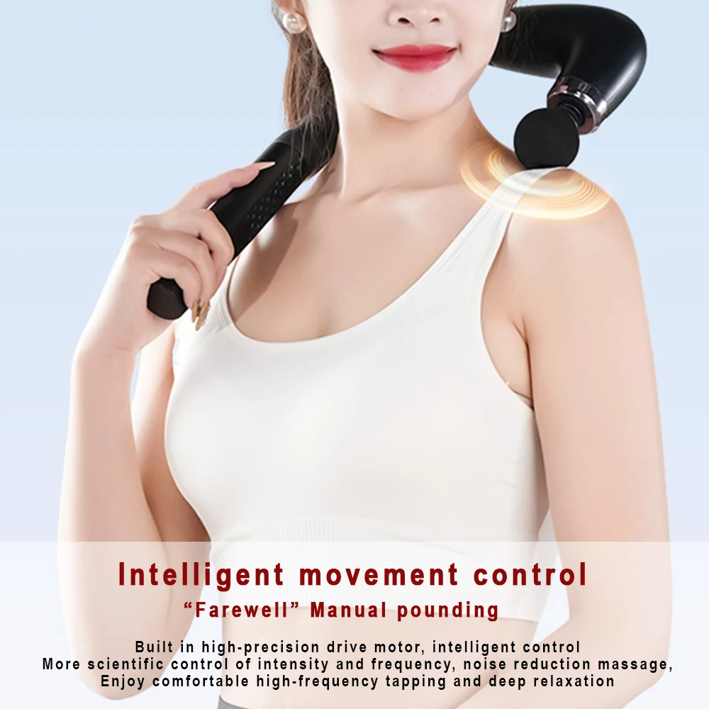 

Smart Fascia Gun Electric Massager Massage Hammer Electric Fascia Gun Home Handheld Hammer Back Artifact Christmas Gift