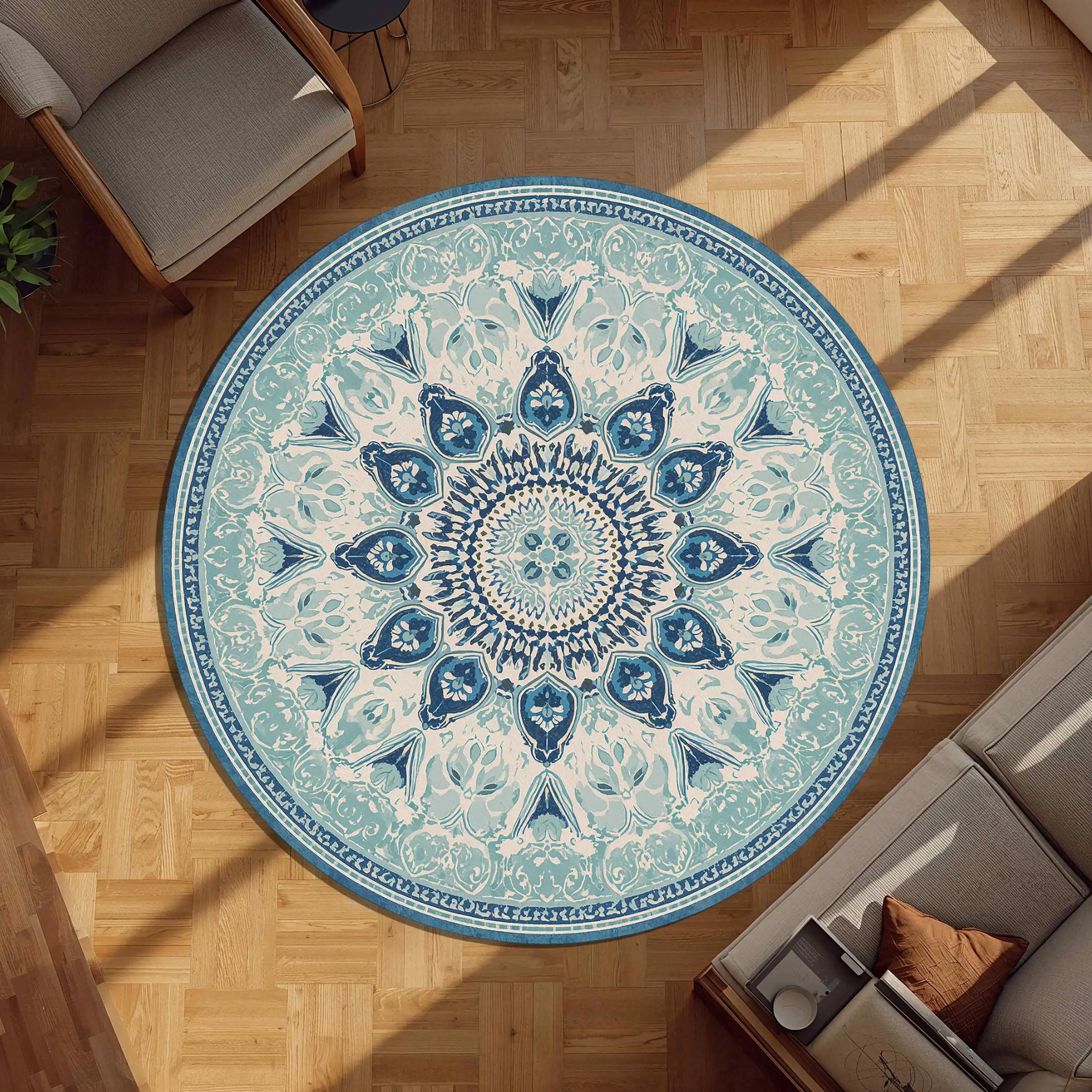Dark Golden Lotus Flower of Life Geometry print Rug living room meditation room dining room entryway decor NonSlip Rug Gift