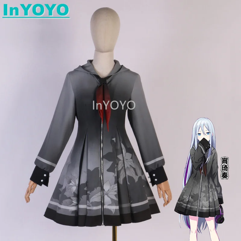 InYOYO Yoisaki Kanade Cosplay Costume PJSK Lovely Daily Clothing Dress Uniform Women Role Play Halloween Party Outfit New