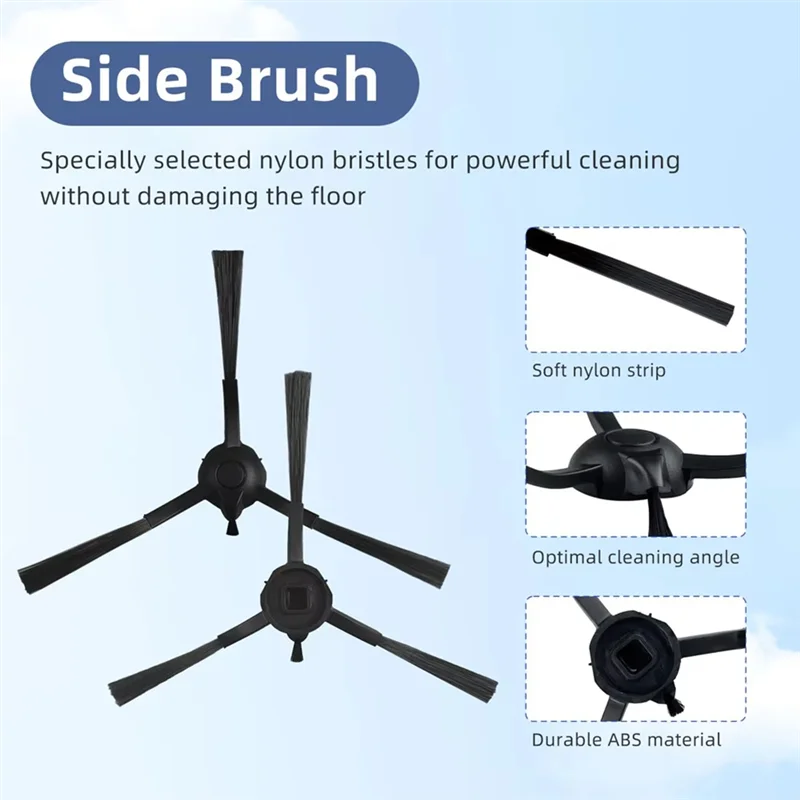 قطع غيار المكنسة الكهربائية ABRG - فلاتر وفرش مناسبة لسلسلة 360 S8، Botslab S8 Plus، Honor Choice R2