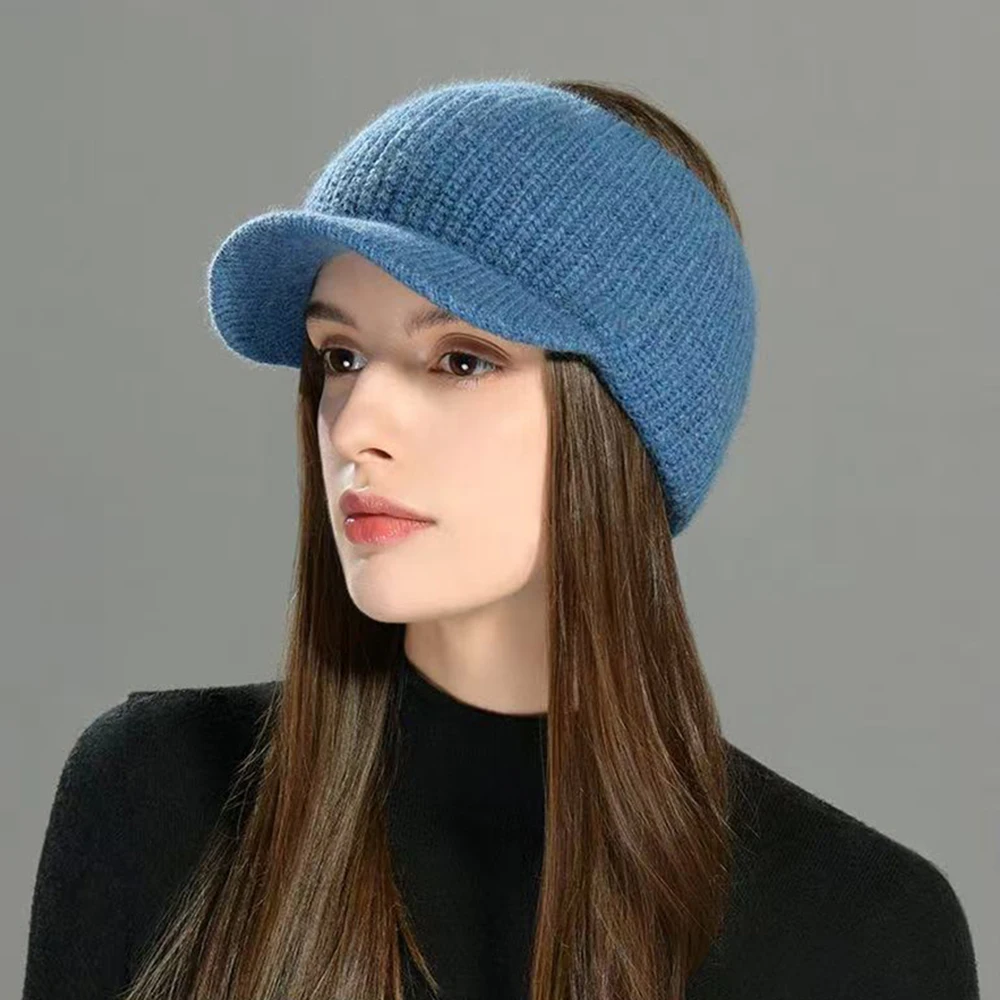 Luxyonuo Women's Balaclava Hat Sets 2026 Winter Thick Warm Knitted Cap Two Pieces Sets Soft Cashmere Blend Balaclava New Arrival