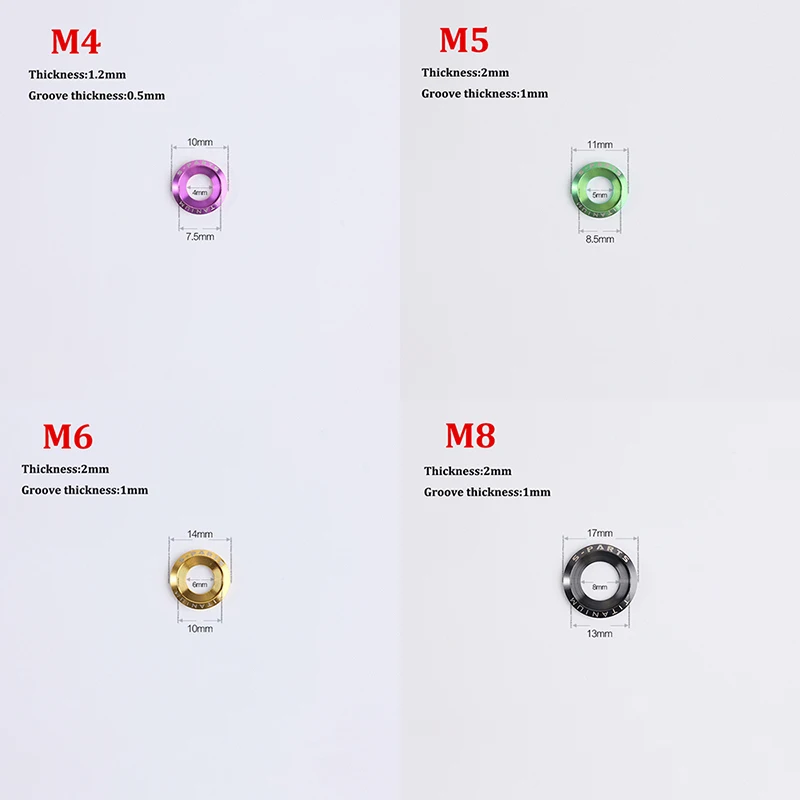 1pc Titanium Spacer Washers M4 M5 M6 M8 M10 M12 Step Gasket for Bike Motorcycle Car Decorative Washers