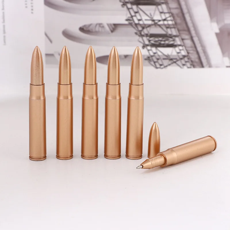 10pcs Students Vintage Bullet Modeling Ballpoint Pen 0.7mm Blue Ballpoint Pen School Office Students Prize