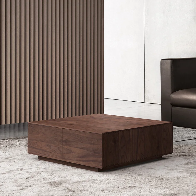 

North American black walnut coffee table combination solid wood Nordic Japanese-style living room small apartment square locker
