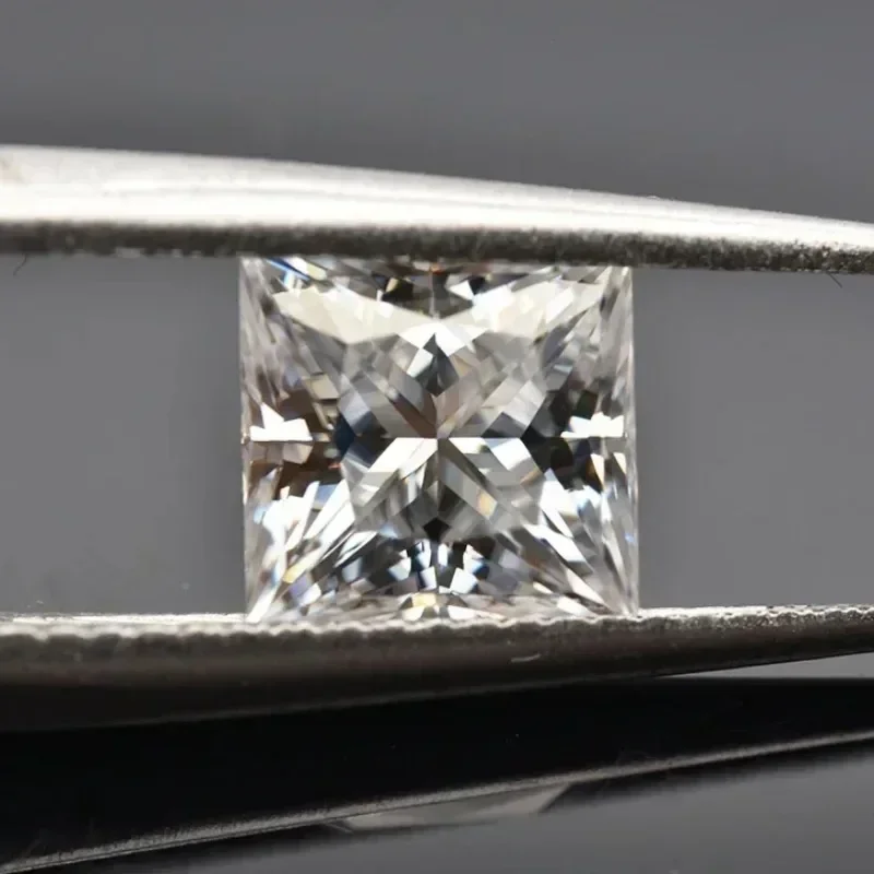 Moissanite Loose Stone Princess Cut  D Color VVS1 with GRA Certificate for Gemstone Charms Beads Top Jewelry Making Materials