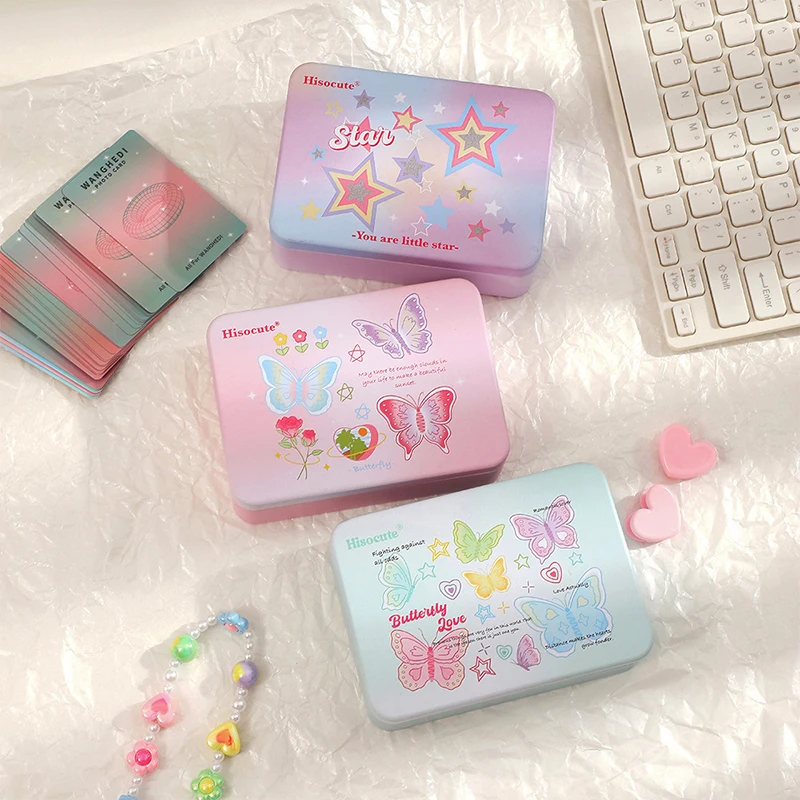 

Sweet Girl Handbag Iron Box Small Card Sticker Material Storage Box With Lid Desktop Storage Box