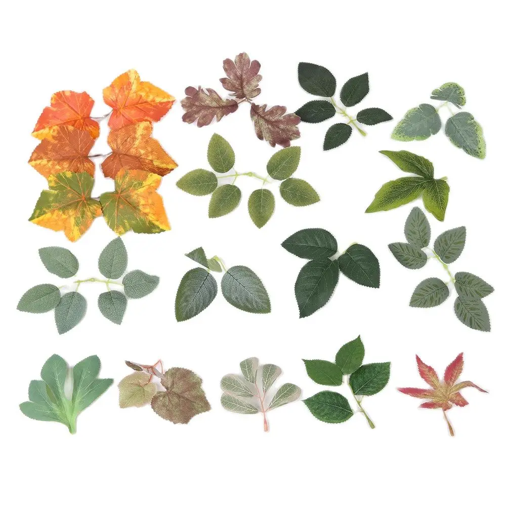 10Pcs Maple Leaves Fake Eucalyptus Autumn For Wedding Table Home Decor Scrapbooking Artificial Plants Christmas Decorations 2022