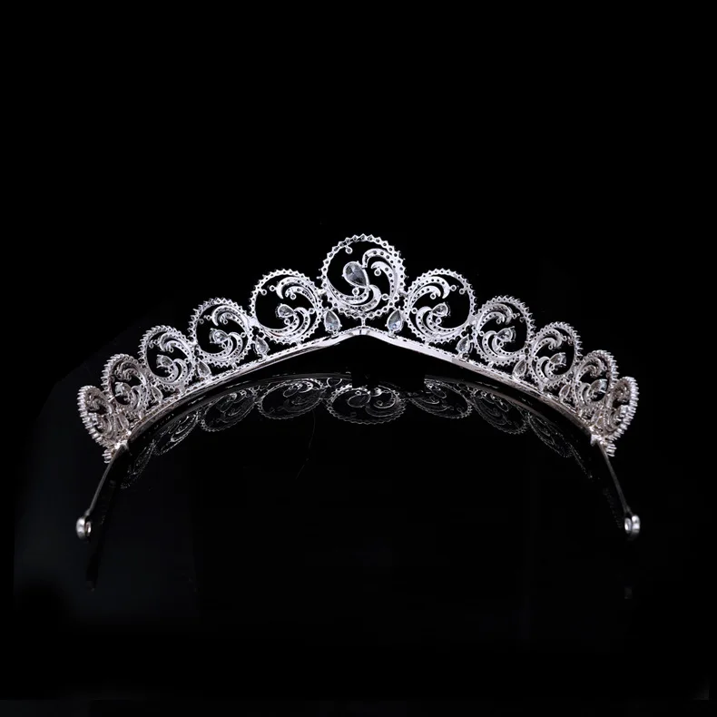 Popular Light Luxury Jewelry Princess Charlene of Monaco Ocean Tiara Stunning Crown Suitable for Wedding Ball Birthday Gift H-84