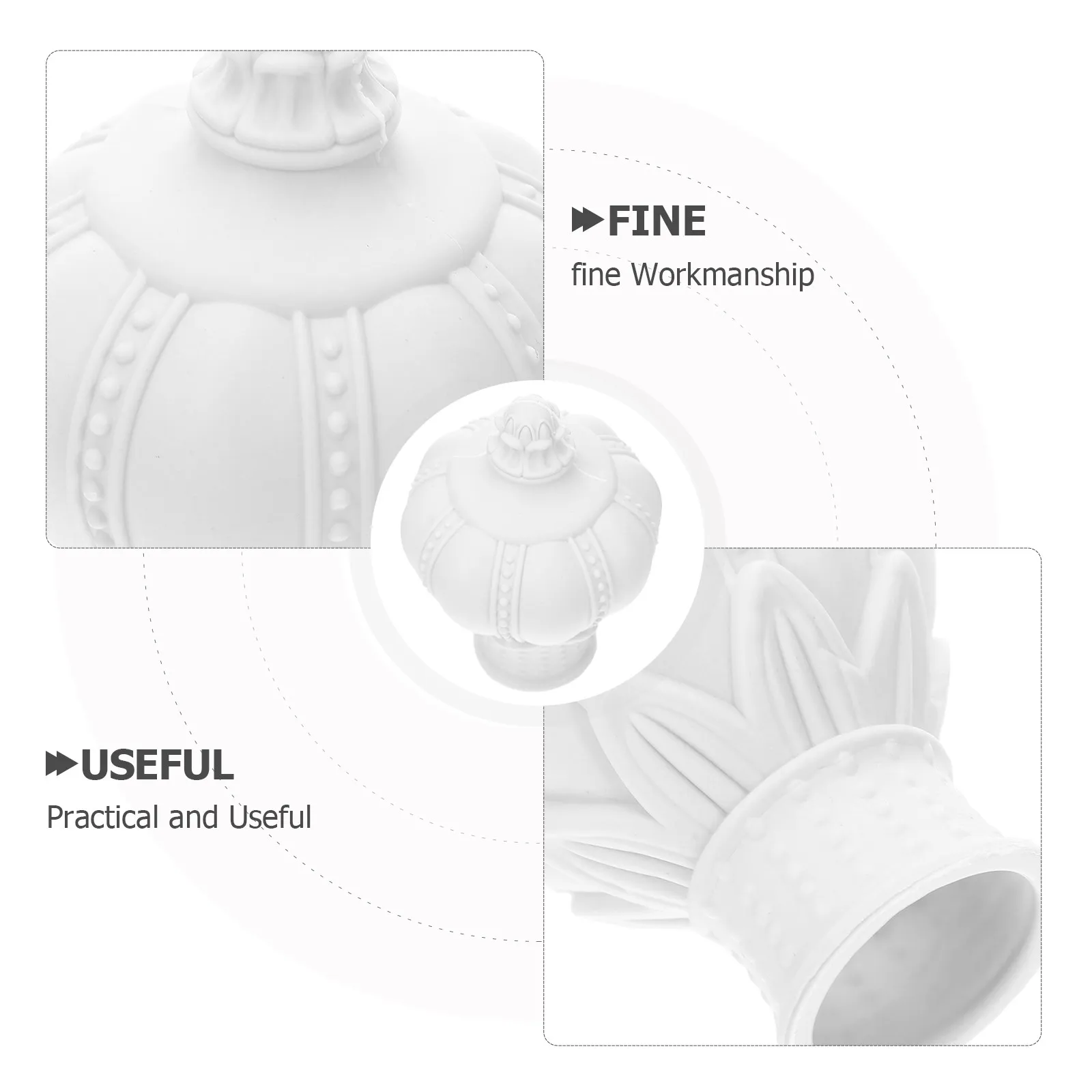 6Pcs Curtain Track Decorative Finials Plastic End Caps Fit 30-32Mm Rods Replacement Curtain Pole Head Plug Closet Rod End Caps
