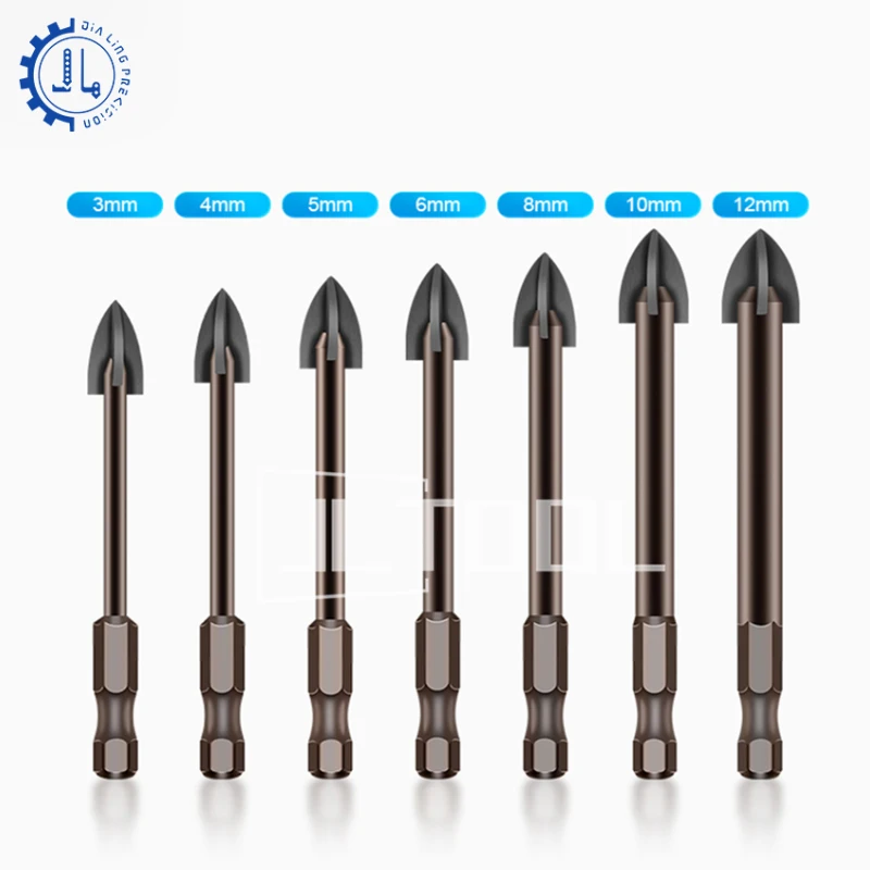 Khoan Đa Năng Bit Thép Không Gỉ Gốm Ngói Bê Tông Tường Gạch Lỗ Dụng Cụ Mở Xi Măng Carbide Mũi