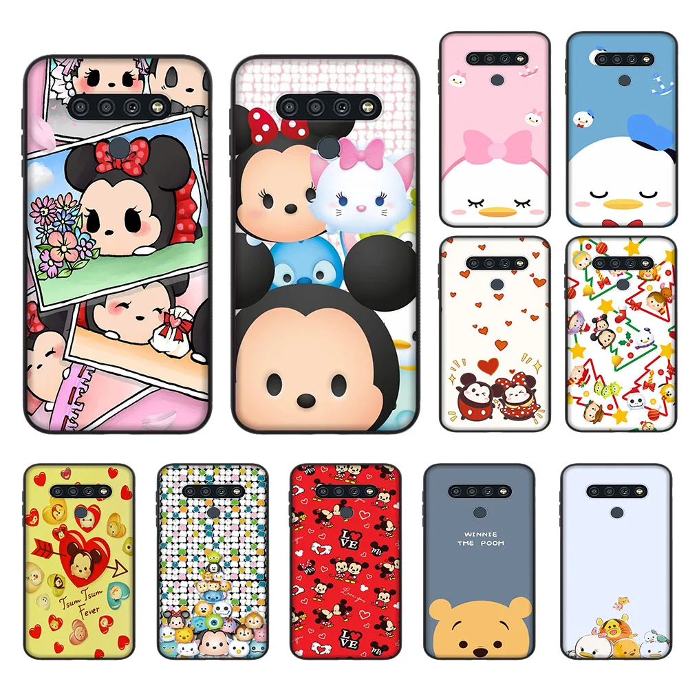 Tsum TsumสําหรับRealme 8 8I 9I C11 C20 C20A C21 C21Y C25Y C25S C25 C12 C30 C31 C33 Proเคสโทรศัพท์สีดํา