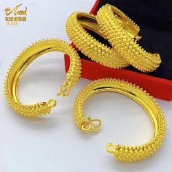 ANIID Dubai African Luxury Designer Gold Color Cuff Bracelets For Woman Bridal Wedding Hand Jewelry Indian Jewellery Party Gifts