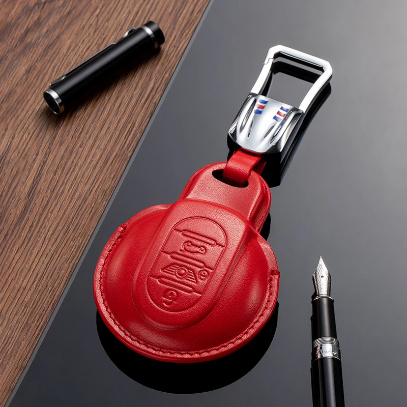Suitable for BMW MINI Car Key Case Genuine Leather mini F54/F55/F56 Cowhide Key Cover Top layer leather