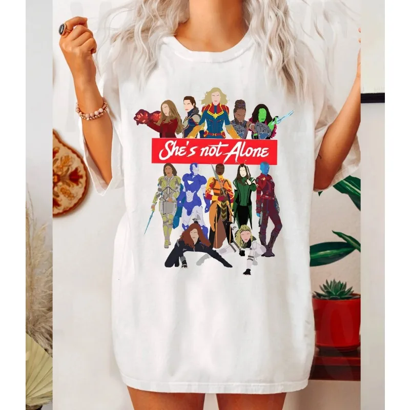 

She's Not Alone T-shirt Marvel Avengers Girl Female Superhero Black Widow T-shirt Scarlet Shirt, Gamora The Witch Shirt