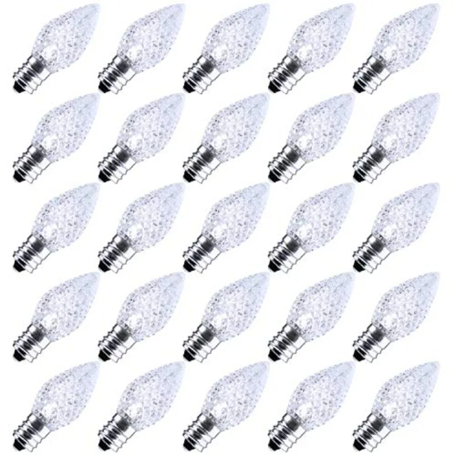 

50 Pack C7 Led Replacement Light Bulb, C7 Shatterproof Christmas Led Bulbs for Christmas String Lights, E12 Candelabra Base, Co