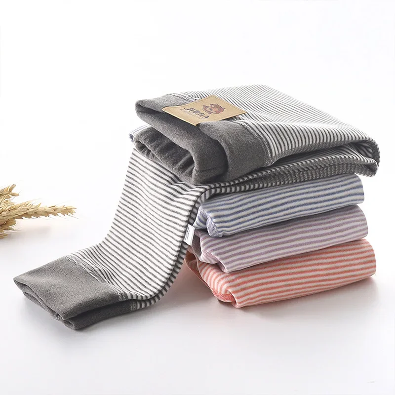 

Children's leggings striped autumn&winter autumn pants medium&large children's thick German velvet silk boneless warm pants