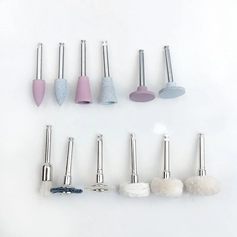 12pcs/Set Dental Polishing Brushes Silicon Polisher for Ceramics Nature Teeth Composite Dentistry Tools Lab Accessories