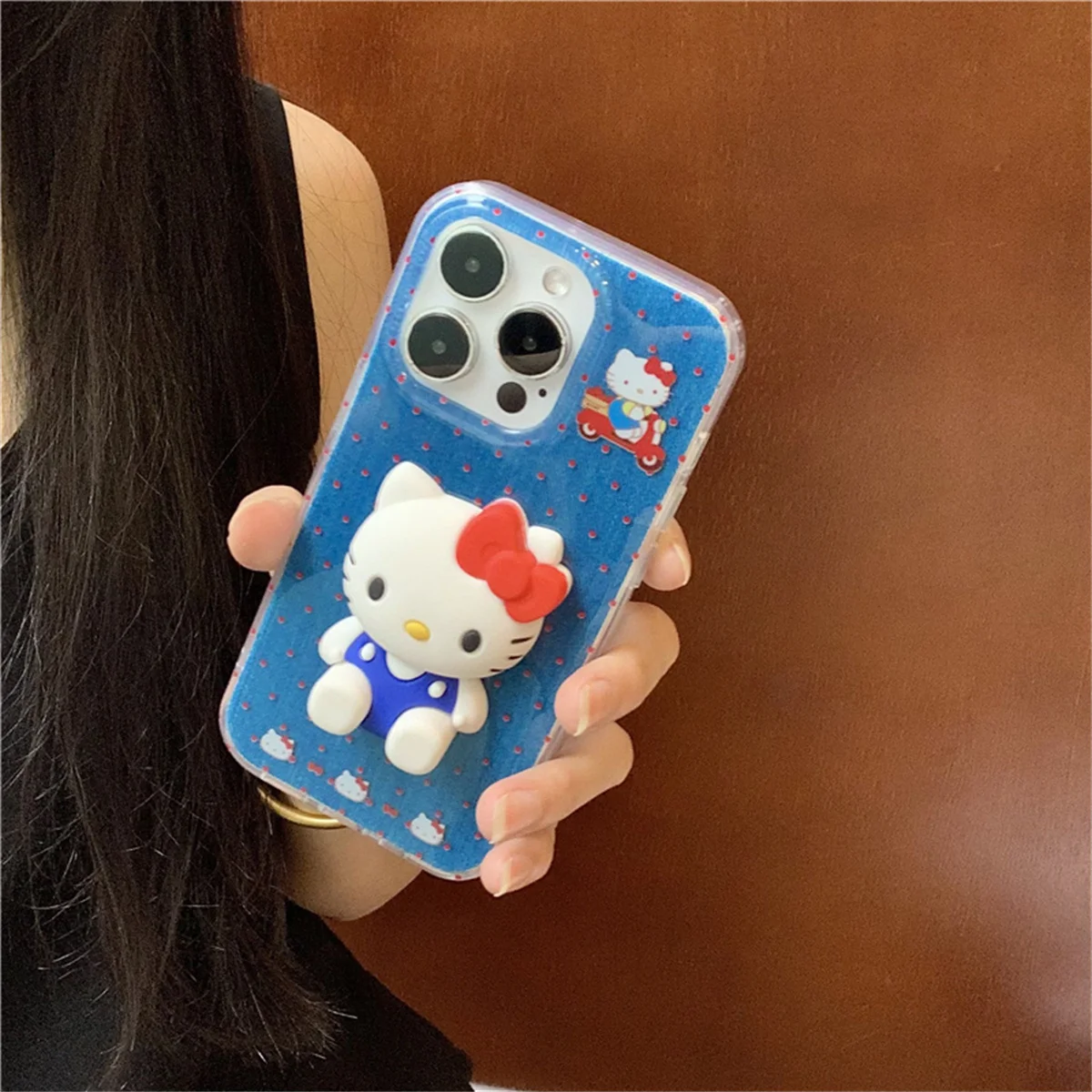 

Kawaii Cartoon 3D Hellokitty Phone Case For iPhone 16 Pro 14 13 15 Pro Max Cover Cute Sanrio Protective Cases Capa