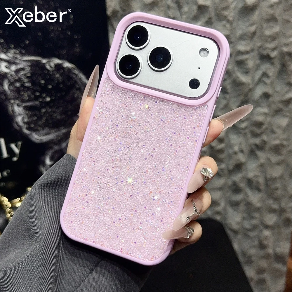 Luxury Fantasy Bling Little Rhinestone Glitter Phone Case For iPhone 17 14 15 16 Plus 13 12 11 Pro Max Shockproof Bumper Cover