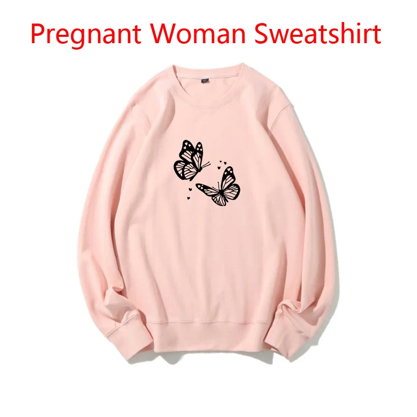 

Spring Autumn Sweaters Maternity Women Customized Butterfly Funny Cute Sweet Print Idea Cool Pregnant Woman Sweatshirt DIY