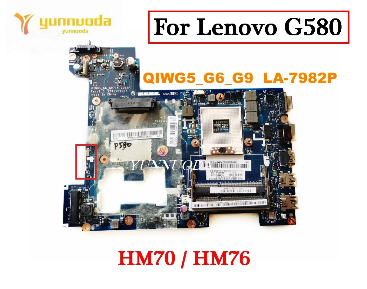 Imagem -02 - Placa-mãe Portátil para Lenovo La7982p G480 G580 Hm70 Hm76 Ddr3 Qiwg5 _ g6 _ g9 100 Testado Bom