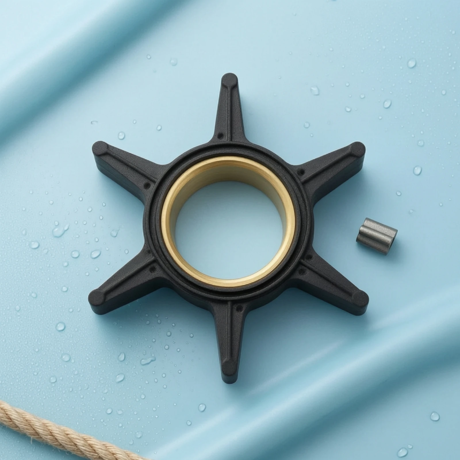 Six Point Outboard Water Pump Impeller Kit with Key for Marine Engine Outboard Cooling System Repair