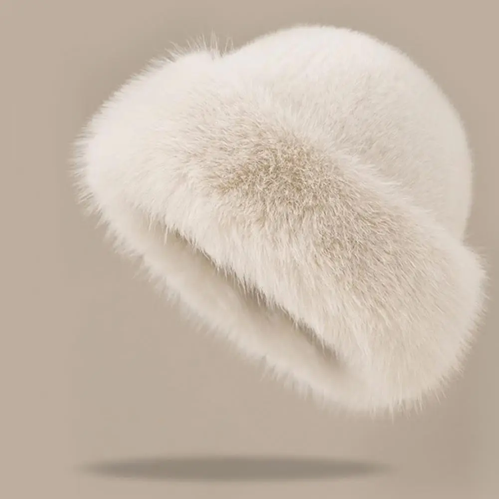 

Шляпа для бассейна, женская зимняя теплая шляпа-ведро с утолщенными полями, однотонная ветрозащитная уличная теплая шапка для бассейна, шляпа для холодной погоды, головной убор