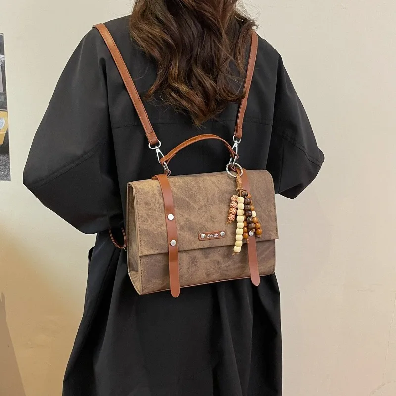 Retro Backpack 2026 New Commuter Schoolbag Fashion Portable Versatile Messenger Bag Denim Travel Fashionable, Youthful Practical