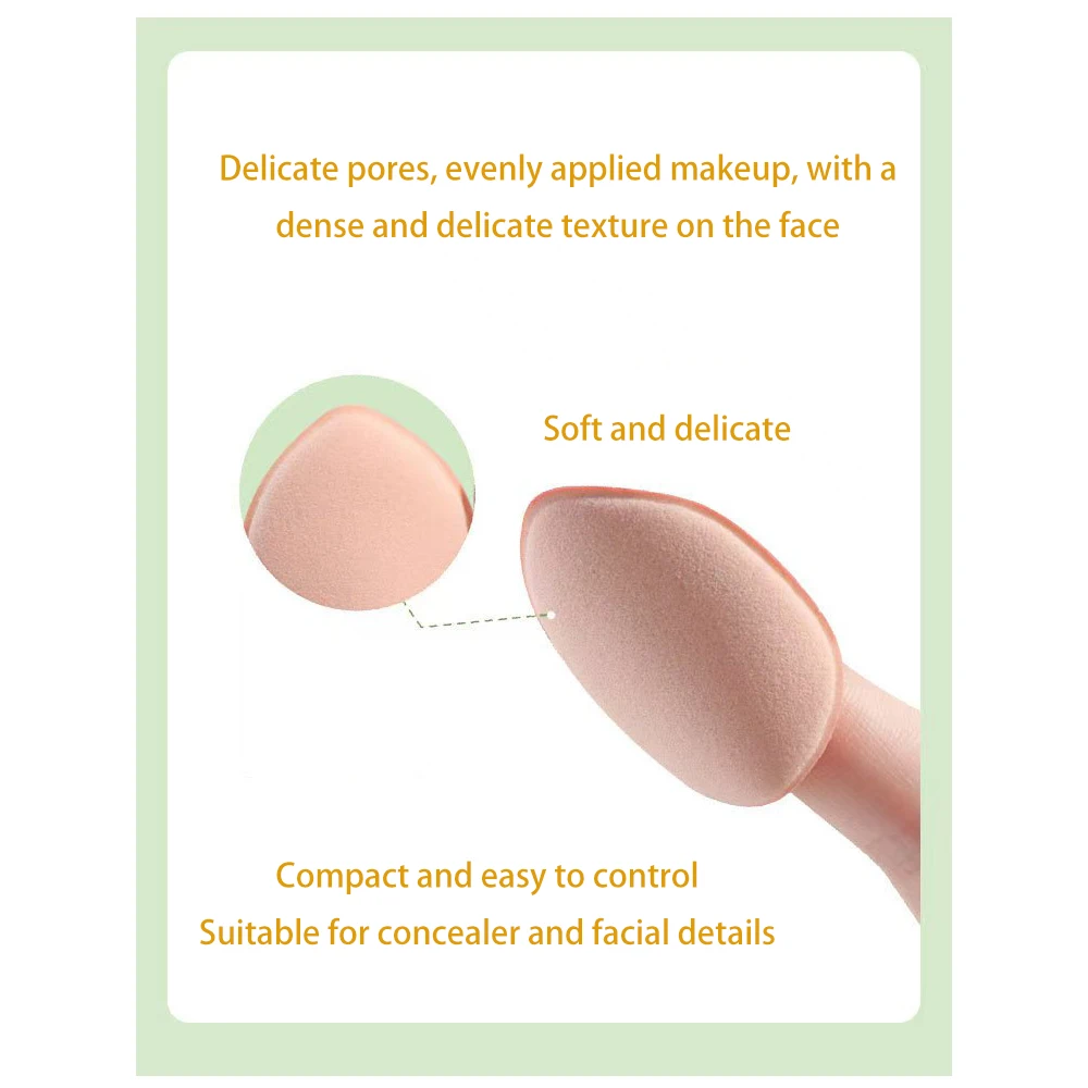 10pcs/Set Mini Finger Makeup Puff Face Cosmetic Eye Beauty Makeup Tool Cosmetic Applicator Makeup Puff Accessorie