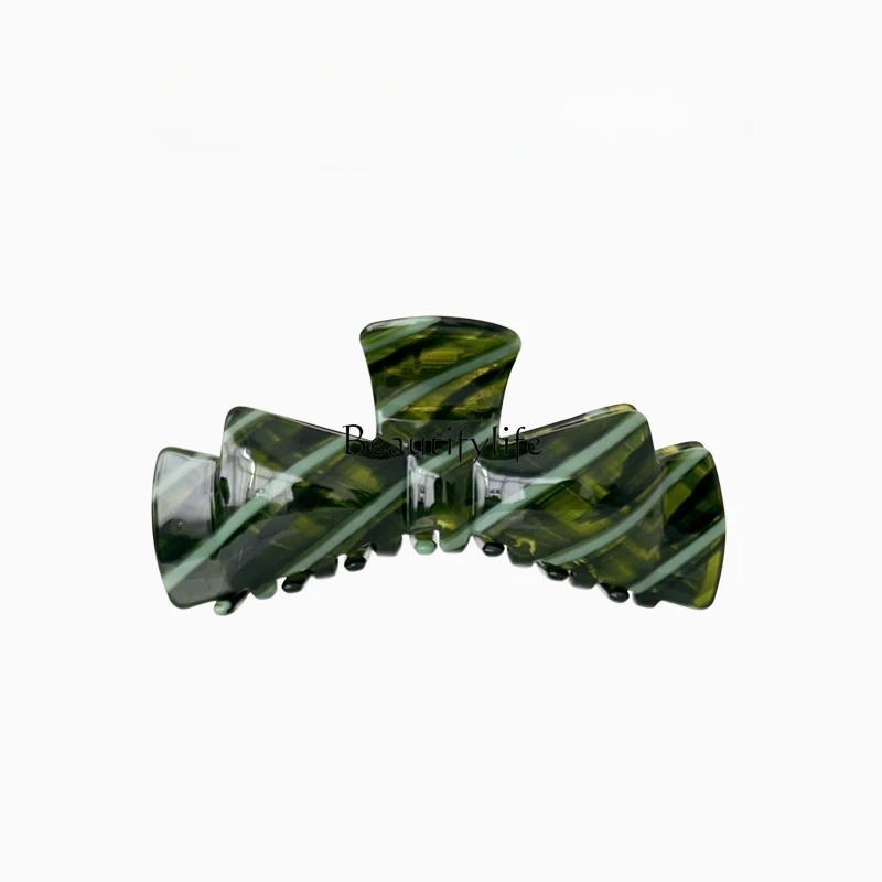 Green Acetate Large Grip, High-Grade Ponytail, Shark Clip, Temperament, Wild Hair Accessories