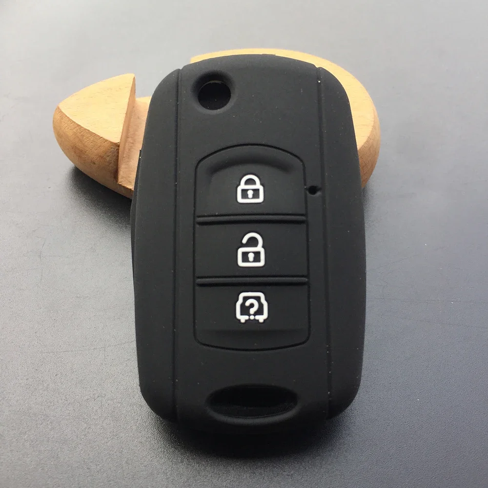 Silicone Car Key Cover Protection Skin Case Rubber Shell Hoder for Dongfeng 580 F507 3 Buttons Flip Folding Remote Accessories