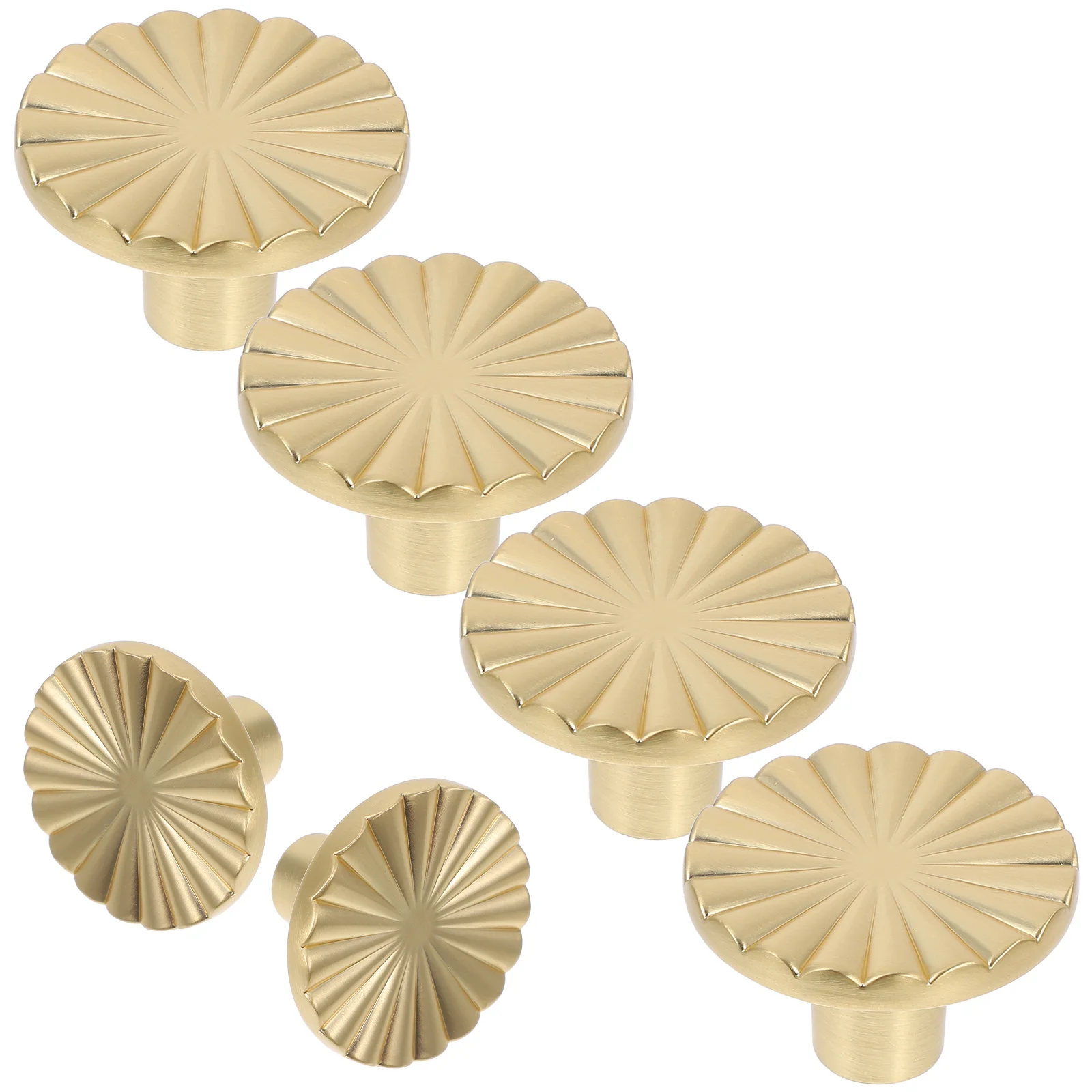 

6Pcs Round Gold Cabinet Knobs Elegant Drawer Handles for Wardrobe Shoe Cabinet Decorative Retro Pulls Durable Zinc Alloy