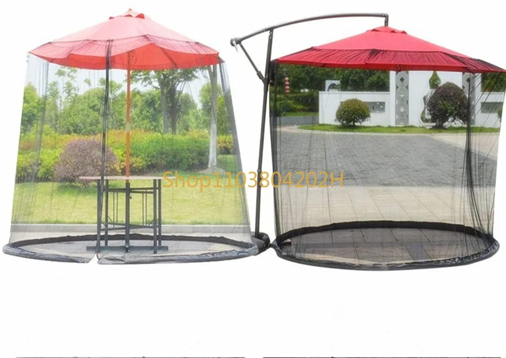 

Outdoor Umbrella Mosquito Net Yarn Cover Outdoor Patio Umbrella Mesh Cover Floor-Laying Anti-Mosquito Roman Umbrella Portable