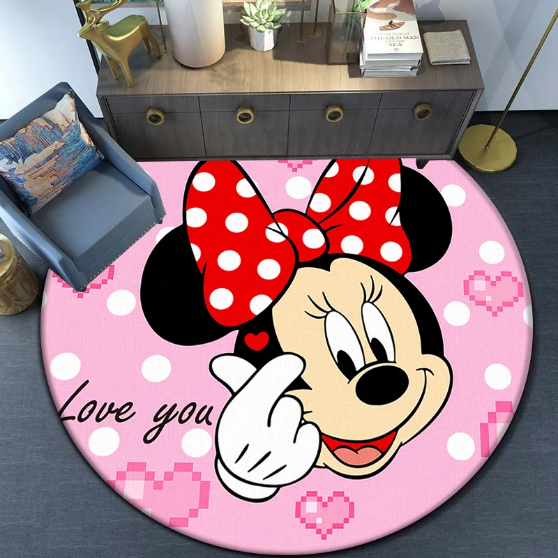 Mickey Mouse Clubhouse  Round Carpet for Living Room Rugs Camping Picnic Mats Flannel Anti-Slip Rug Yoga Mat Gifts