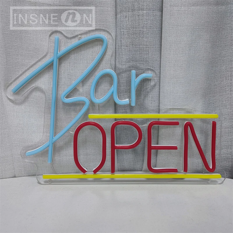 Bar Open Neon Sign Light, USB, Dimmable, LED, Bar, Pub, PRShop, Restaurant, Business, Wall Decor, bt