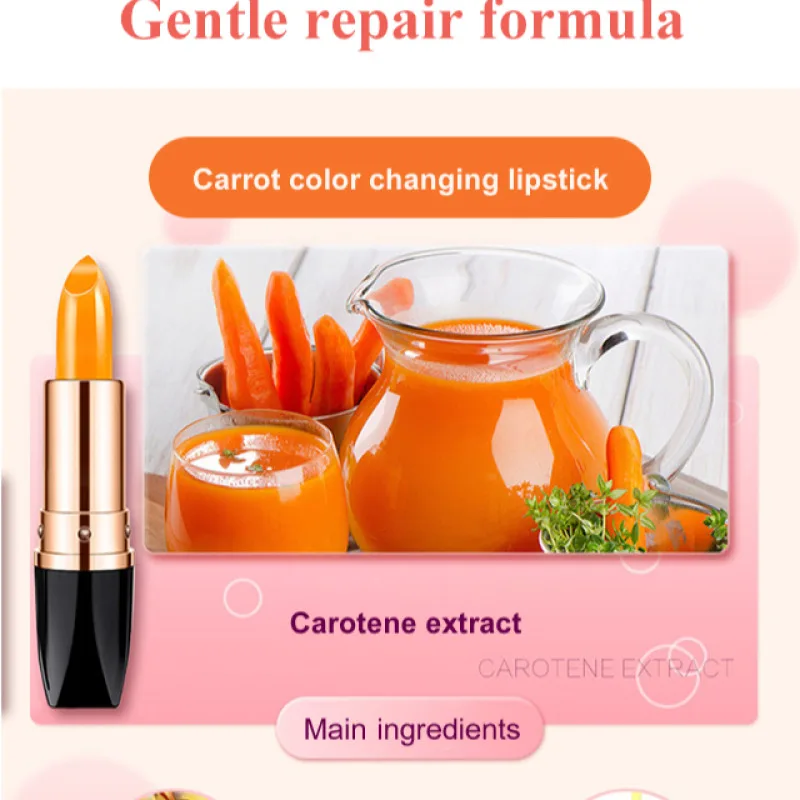 Carotene Color Changing Lipstick Thousands of Colors Lip Balm Moisturizing Anti-Dry Chapped Color Changing Lipstick 3 Colors