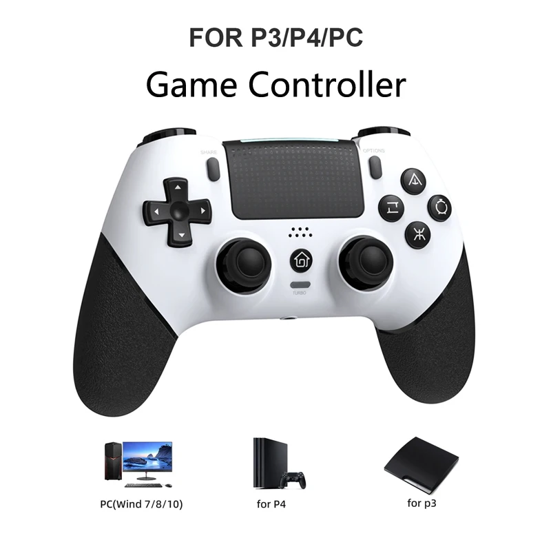Control Inalámbrico para PS4/PS3 con Doble Vibración y Programación de Macros, Joypad con Sensor Lineal Hall